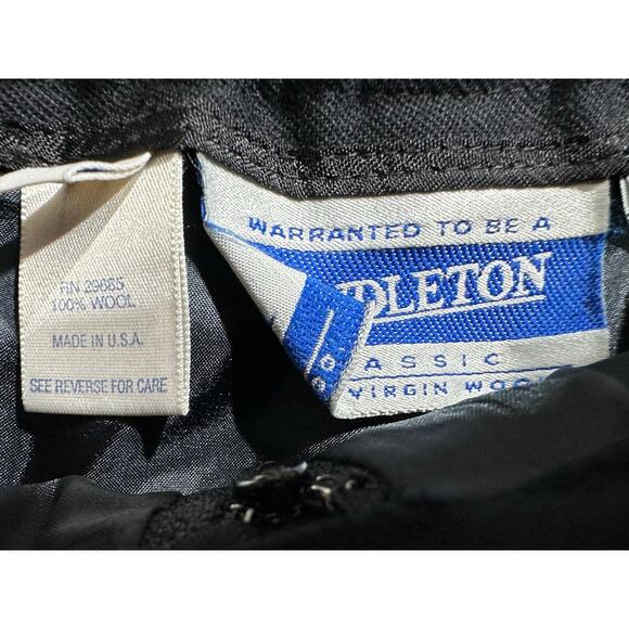 Pendleton Trousers 8 (26x28.5) Black High Rise Wool Lined Cuffed Pleated Tapered - Picture 6 of 11